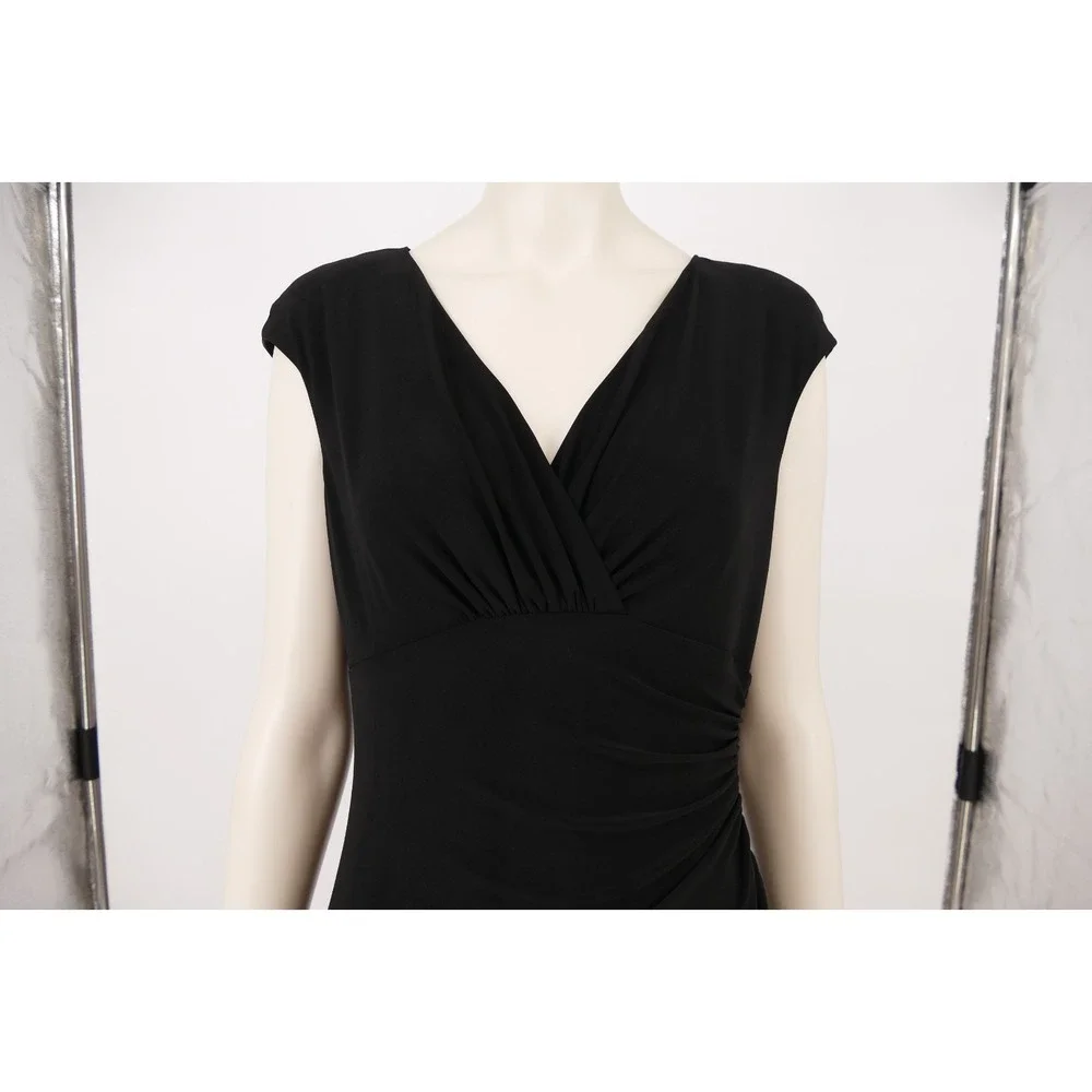 Lauren Ralph Lauren Black Sheath Ruffle Dress Size 8 elegant, effortless polish - Picture 5 of 16